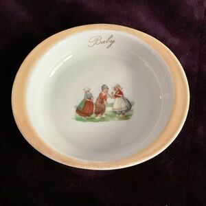 Vintage/Antique Baby Porcelain Porringer Transferware Bowl